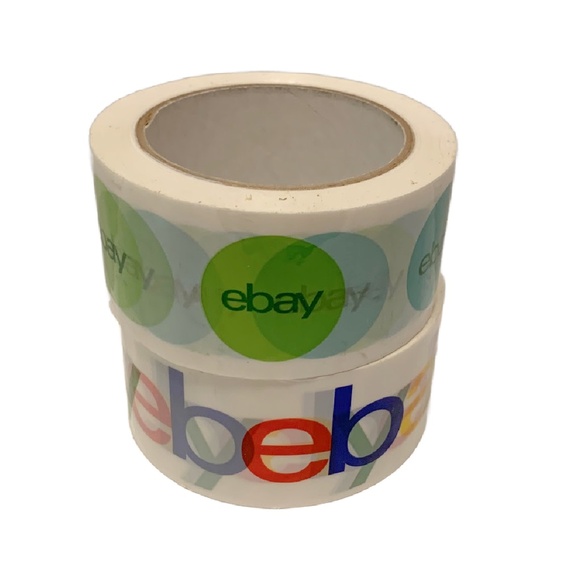 2 Rolls Official EBAY Branded Packing Tape 75' x 2" Shipping Supplies New - Picture 2 of 3